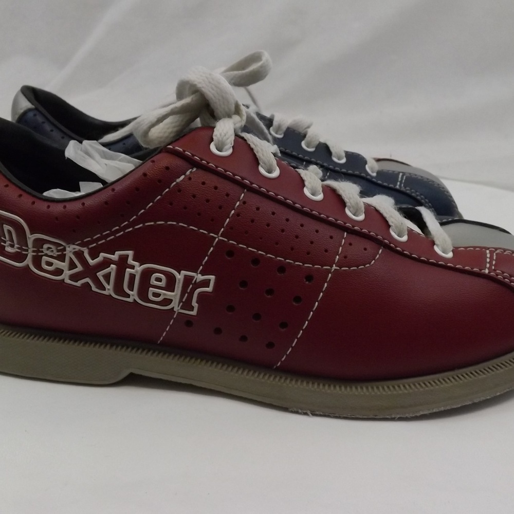 DEXTER BOWLING SHOES BLUE RED FAUX LEATHER WOMEN 8